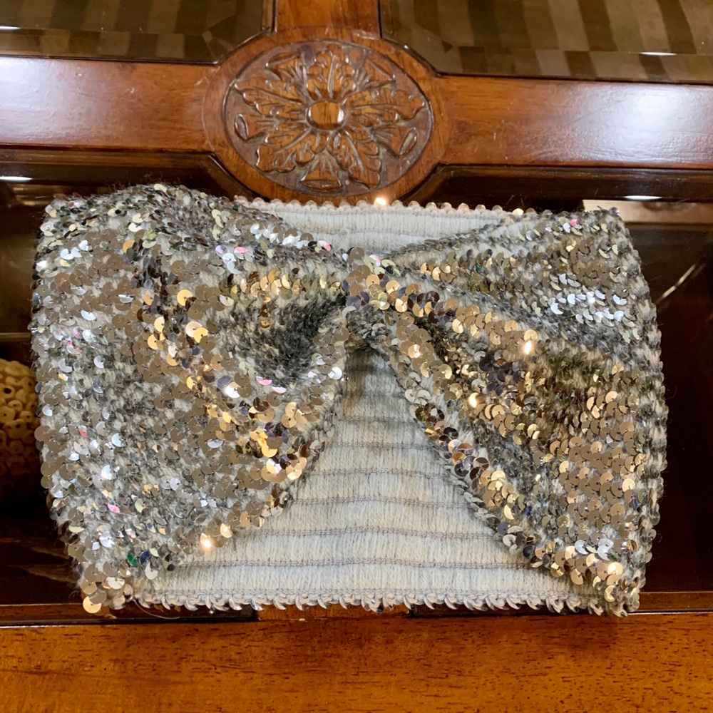 Honey New Silver Sequence Midriff Top